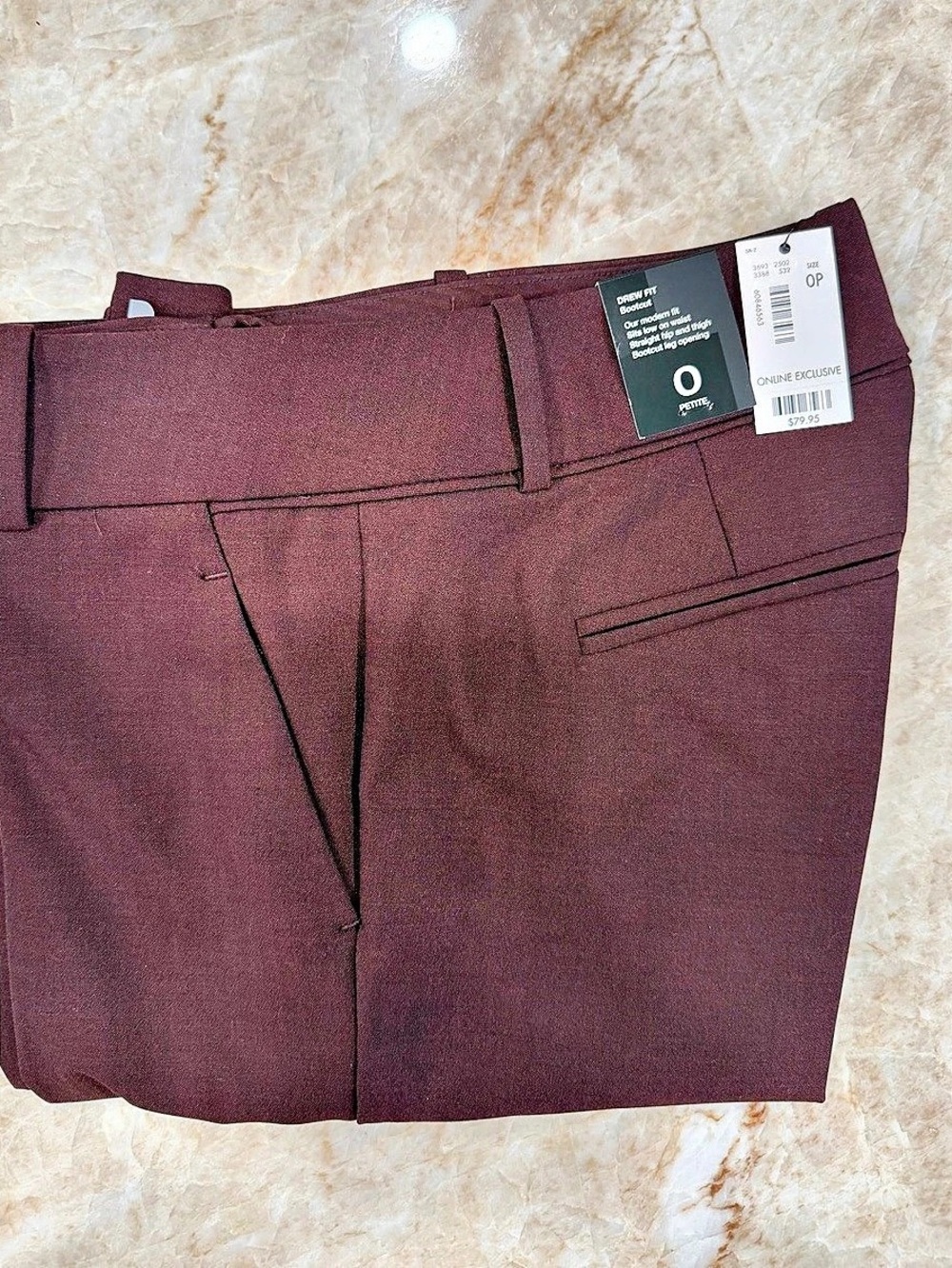 Express Trousers in Burgundy Size 0 NWT
